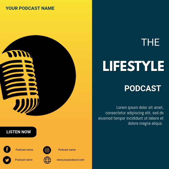 Radio podcast flyer Template PosterMyWall
