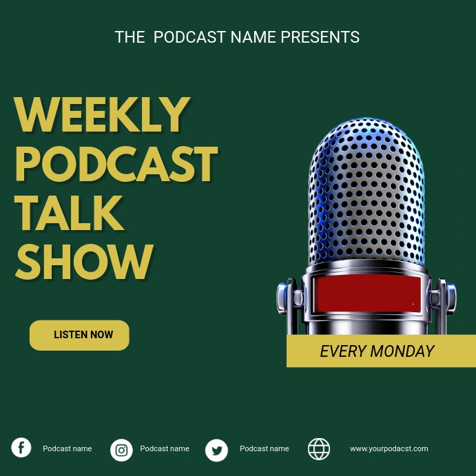 Copy of Radio podcast flyer PosterMyWall