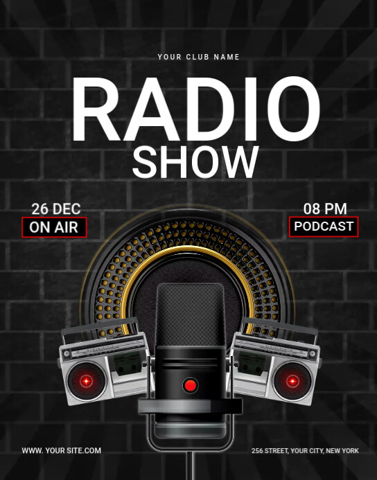 RADIO SHOW Poster/muurbord template