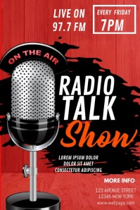 Radio show flyer colorful background design Template | PosterMyWall