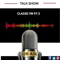 radio video flyer Square (1:1) template