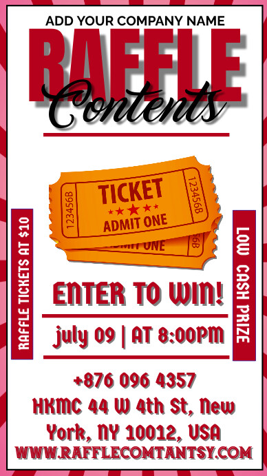 Raffle Contents Digital Display (9:16) template
