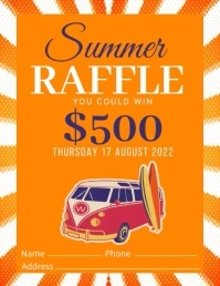 raffle contest, gift certificate Flyer (US-Letter) template