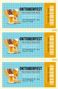 raffle contest, raffle, oktoberfest voucher Tabloid template