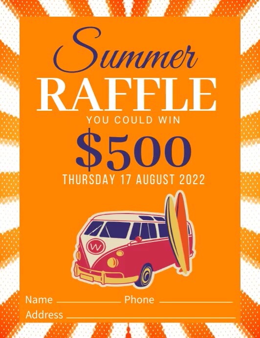 raffle contest, gift certificate Flyer (US Letter) template