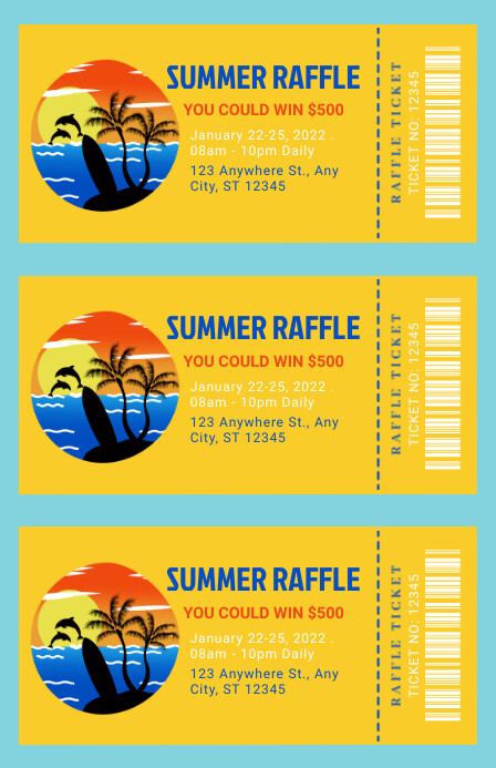 raffle contest, raffle, voucher Tabloid template