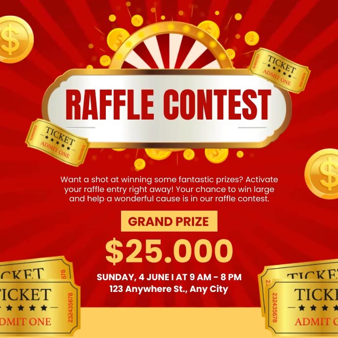 Raffle Contest Announcement Ads Template | PosterMyWall