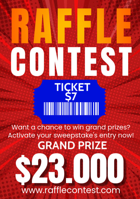 raffle contest A5 template