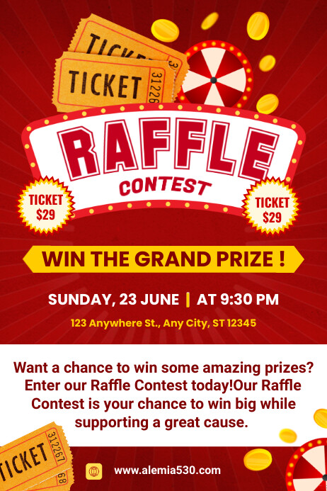 Generic Raffle Poster Raffle Contest Template | PosterMyWall