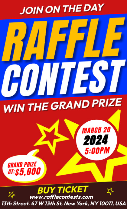 Join The Raffle Sample raffle contest Template | PosterMyWall