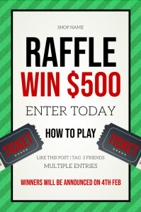 Recent Raffle Page Design raffle ticket Template | PosterMyWall