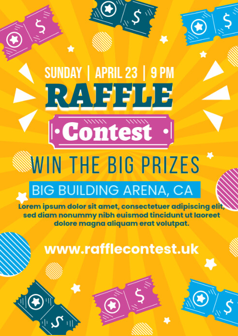 raffle contest A6 template