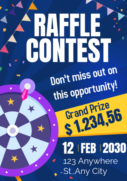 Flat Screen Raffle raffle contest Template | PosterMyWall
