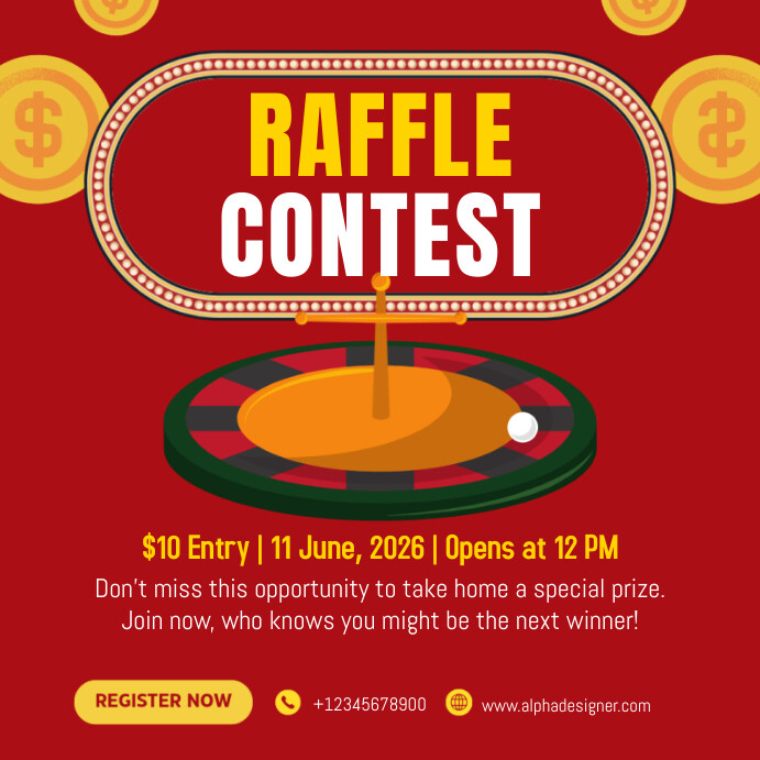 Flat Screen Raffle Plantilla de raffle contest | PosterMyWall