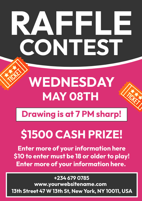 Pageant Raffle Template raffle contest Template | PosterMyWall