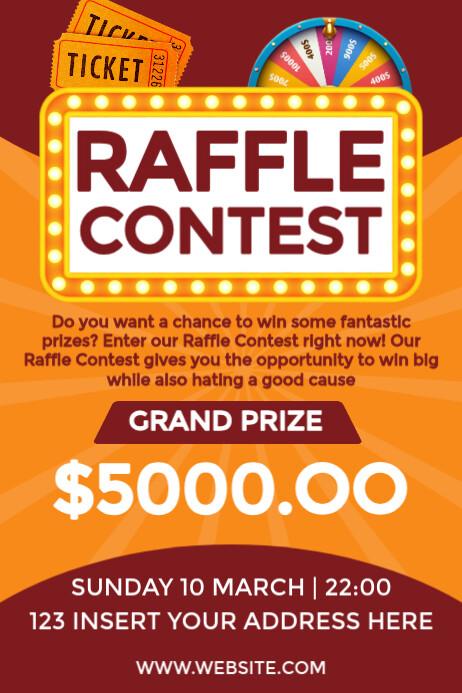 Generic Raffle Poster Raffle Contest Template | PosterMyWall