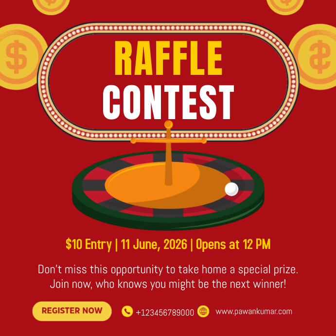 Tv Raffle Post raffle contest Template | PosterMyWall