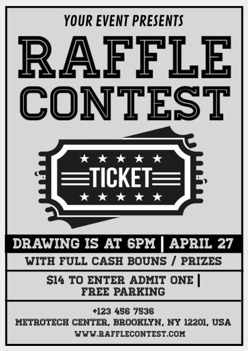 Generic Raffle Poster raffle contest Template | PosterMyWall