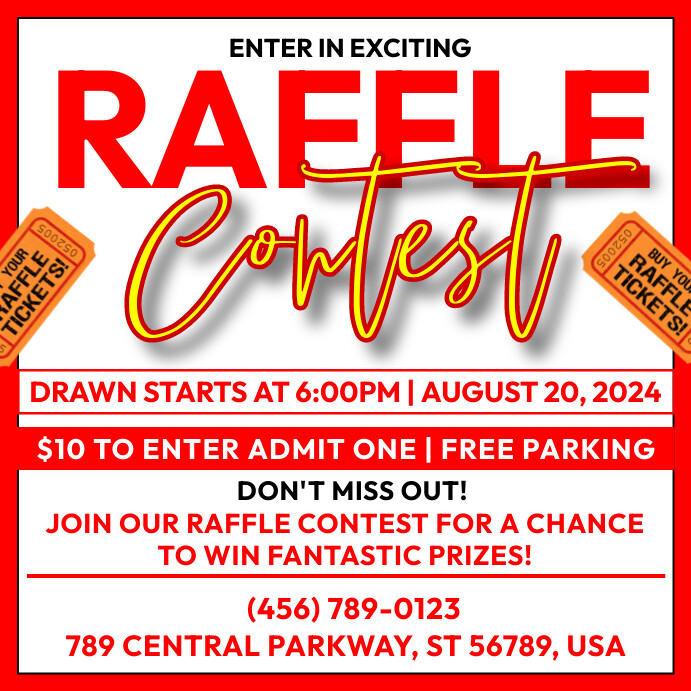 Book Raffle Marketing Posts Raffle Contest Template | PosterMyWall