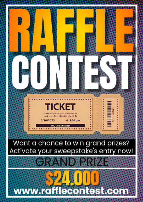 raffle contest A6 template