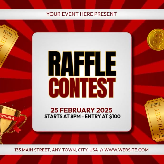 Raffle Contest Event Instagram Post Video Template | PosterMyWall