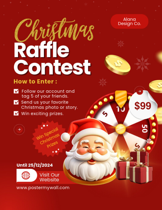 Raffle Example Letters Raffle Contest Flyer (us Letter) Template | PosterMyWall
