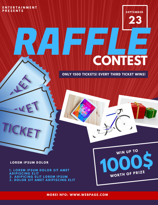 Raffle contest Flyer Template PosterMyWall Raffle contest Flyer Template PosterMyWall