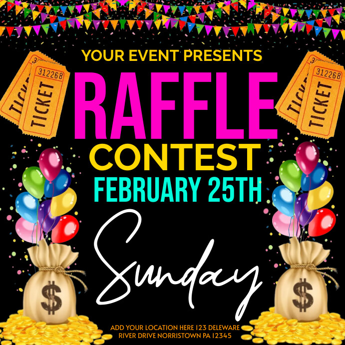 October Raffle Flyers Raffle contest flyers Templat | PosterMyWall