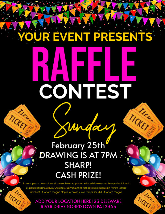 Raffle contest flyers Template PosterMyWall
