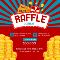 Raffle Contest  logo Flyer template