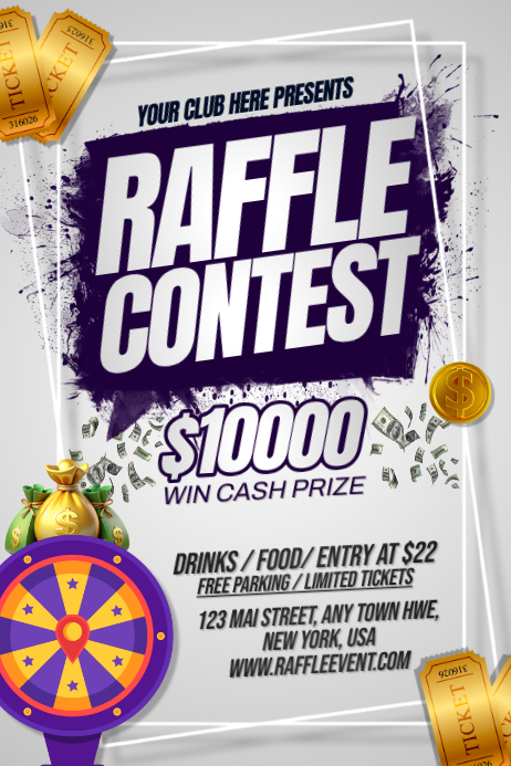 Plantilla de Raffle Contest Poster | PosterMyWall