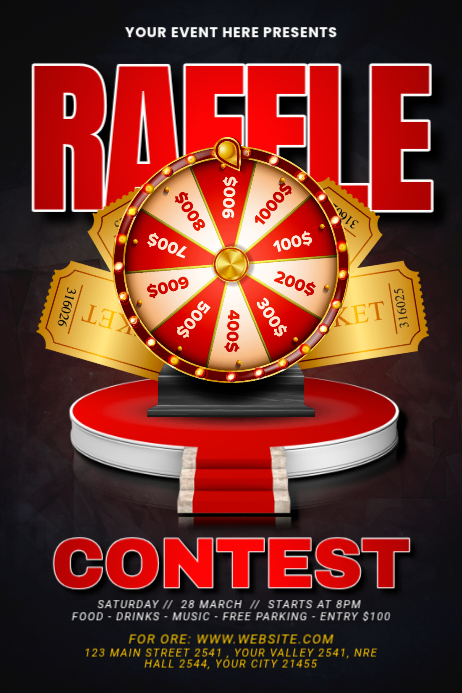 Raffle Contest Poster Template | PosterMyWall