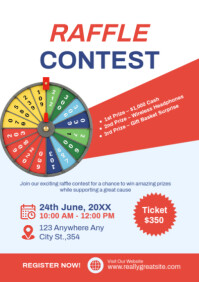 Raffle Contest Poster Template – Lucky Draw & Giveaway Event Flyer Design A2