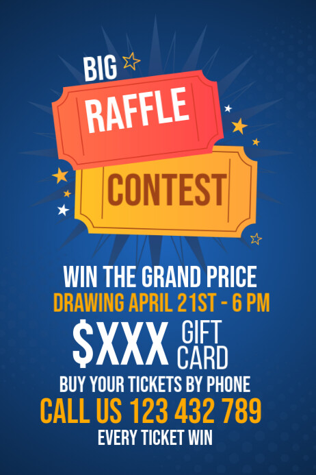 Flat Screen Raffle Raffle contest ticket Template | PosterMyWall