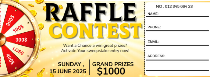 Facebook Raffle Template raffle contest ticket Template | PosterMyWall