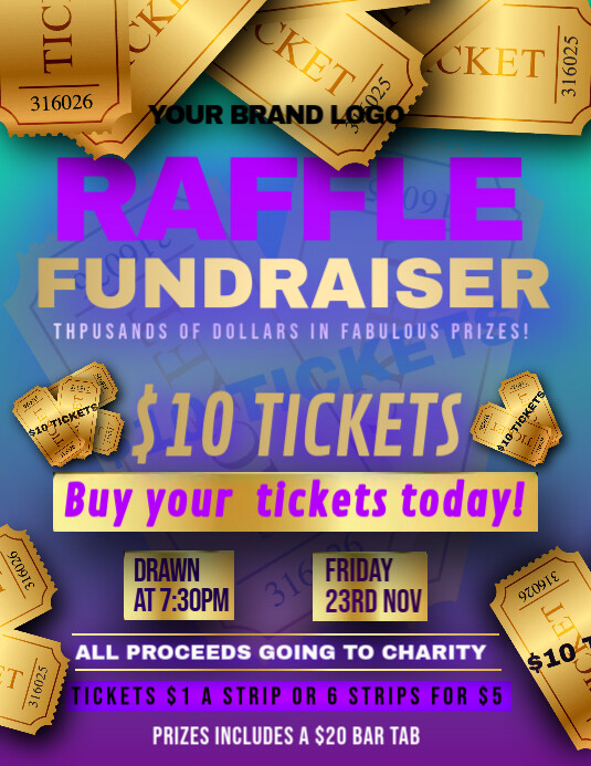 Fancy Raffle Flyer Brochure Des Modèles de Flyers de Tombola | PosterMyWall