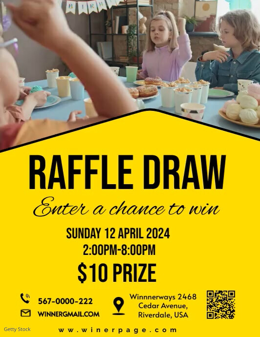 Plantilla de raffle draw flyer , raffle flyer template , 5 | PosterMyWall