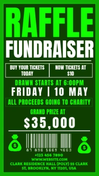 raffle fundraiser Pantalla Digital (9:16) template