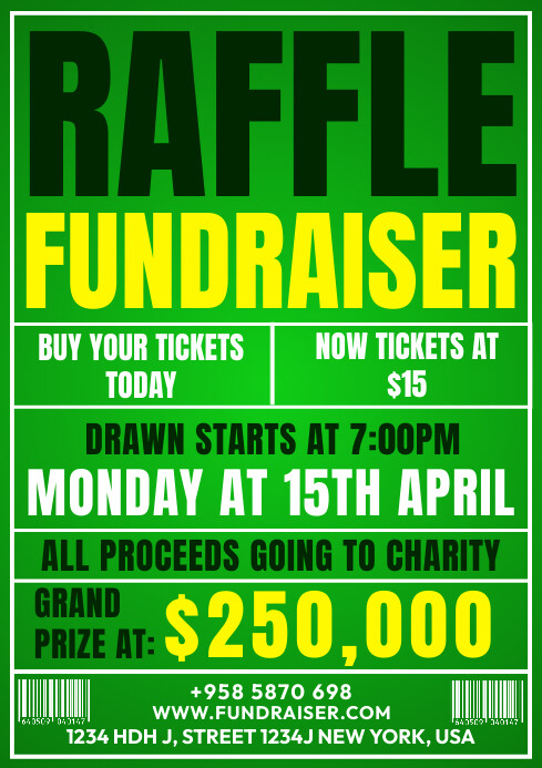 raffle fundraiser Template | PosterMyWall
