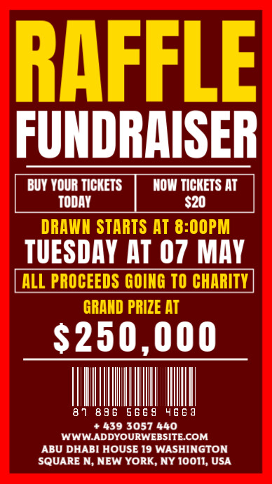 Facebook Raffle Template raffle fundraiser Template | PosterMyWall