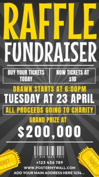 raffle fundraiser Digital Display (9:16) template