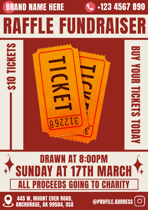 Rustic Raffle Template Raffle fundraiser Template | PosterMyWall