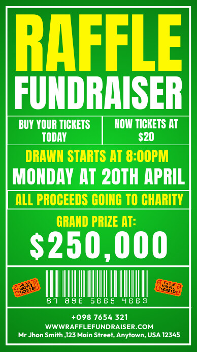 raffle fundraiser Template | PosterMyWall