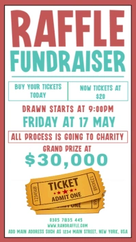 raffle fundraiser Digital Display (9:16) template
