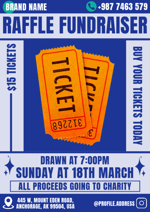 Raffle fundraiser Template | PosterMyWall