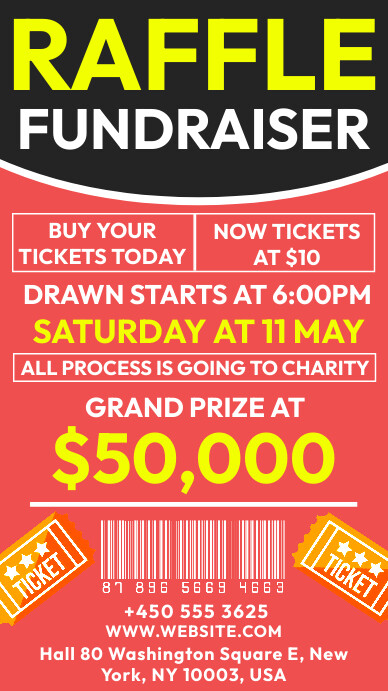 Contoh Raffle raffle fundraiser Templat | PosterMyWall