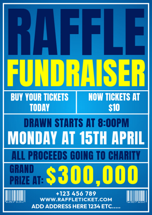 raffle fundraiser Template | PosterMyWall