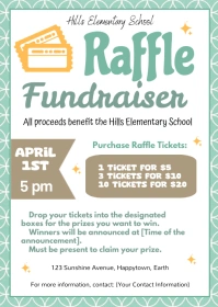 Raffle Fundraiser Flyer, A6 template
