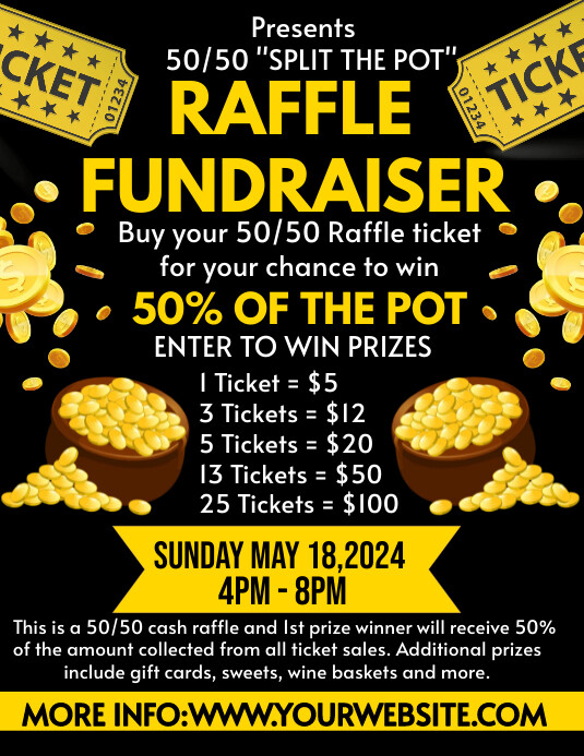 RAFFLE FUNDRAISER FLYER Template PosterMyWall