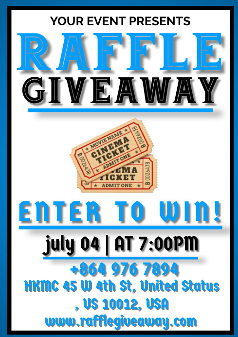Raffle Giveaway A3 template